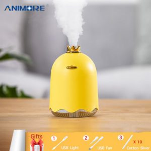 ANIMORE 250ML Ultrasonic Air Humidifier Aroma Essential Oil Diffuser for Home Car USB Fogger Mist Maker with LED Night Lamp