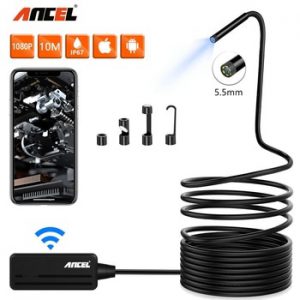 ANCEL Car Endoscope WIiFi HD Borescope Inspection Wireless Camera 5.5mm 1080P 6500K Waterproof Scanner Android PC IOS Endoscope