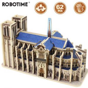 Robotime Memorable DIY 3D Wooden Notre Dame de Paris Puzzle Game Assembly Toy Gift for Children Adult Friend MJ404