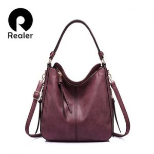 REALER women handbags female Crossbody shoulder bags high quality PU leather messenger bags for ladies big Totes large capacity