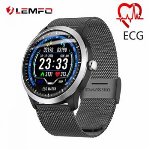 LEMFO N58 PPG + ECG Smartwatch Men  IP67 Waterproof Heart Rate Monitor Blood Pressure Wristwatch Strap Replaceable For The Aged