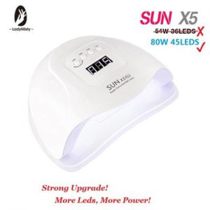 Strong Upgrade 80/54W SUN X5 Plus Nail Dryer LCD Display 45 LED Nail Lamp UV LED Lamp for Curing Gel Polish Power Lamp For Nails