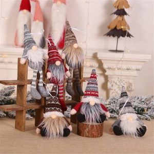 Cute Christmas Decoration Sitting Long Leg No Face Elf Doll Decorations For Home 2018 New Year Gift For Kids