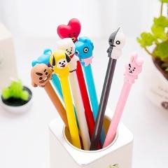 1PCS 8 Style Cartoon Cute Head Creative Gel Pen Student Stationery Novelty Gift School Material Office Supplies