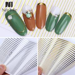 1 Sheet Gold Silver 3D Nail Sticker Striping Tape Lines Design Multi-size Strip Tape Adhesive DIY Foil Manicure Nail Art Decals