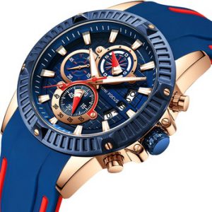 MINIFOCUS Mens Watches Top Brand Luxury Sport Wrist Watch Men Waterproof Quartz Wristwatch Relogio Masculino Blue Silicone Strap