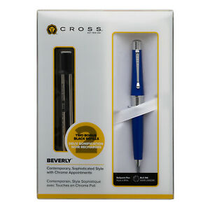 Cross Beverly Ballpoint Pen Medium Point Blue Barrel (Black Ink)