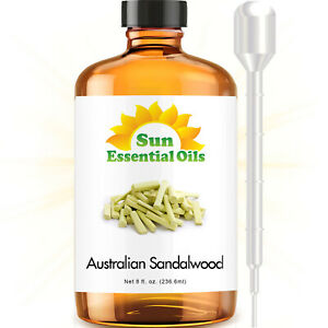 Sandalwood (Australian) Essential Oil (8oz) 100% Pure Amber Bottle + Dropper