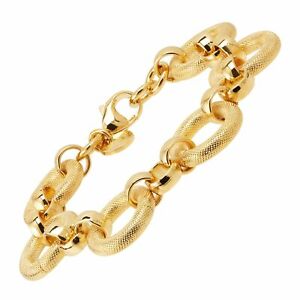 'Italian-made Circle Bracelet in 18K Gold-Plated Bronze