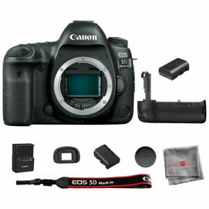 Canon EOS 5D Mark IV DSLR Camera Body + Battery Grip + Extra Battery Pack