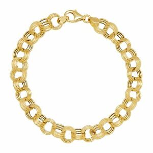 Eternity Gold Triple Rolo Link Chain Bracelet in 14K Gold