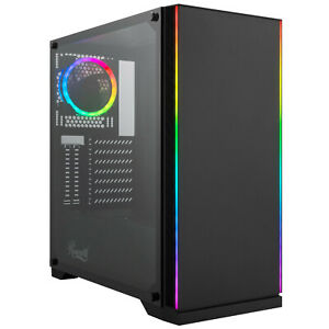 Rosewill ATX Mid Tower Gaming PC Computer Case with RGB Fan & LED Light Strips