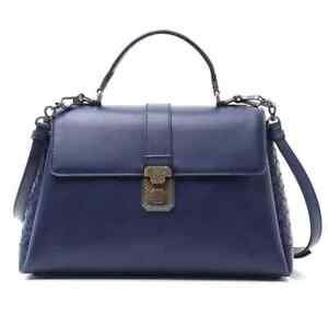 Bottega Veneta Ladies Shoulder Bag s Blue Bv Pizz Medium W Thinstrap