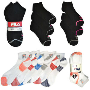 Fila Ladies 6 Pairs Moisture Control Athletic Low Cut Socks