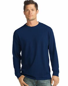 Hanes Men's Long-Sleeve T-Shirt TAGLESS Comfortsoft 100% Cotton Heavyweight 5286