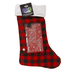 Pop Lights Reindeer Light Up Holiday Stocking Multicolor Lights With 3D Effect