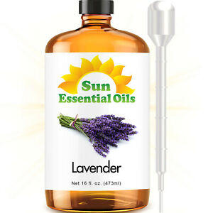 Lavender Essential Oil (Mega 16oz) 100% Pure Amber Bottle + Dropper