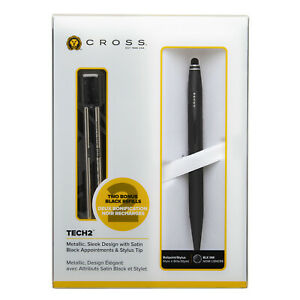 Cross Tech 2 Satin Black Ballpoint Pen (Black Ink)