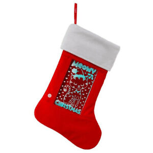 Meowy Christmas Light Up Holiday Stocking Multicolor Lights With 3D Effect