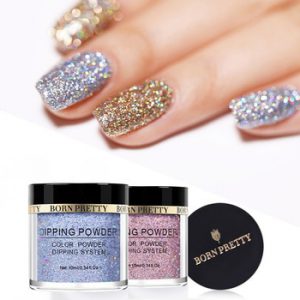 BORN PRETTY Holographic Dip Nail Powders Gradient Dipping Glitter Decoration Lasting than UV Gel Natural Dry Without Lamp Cure