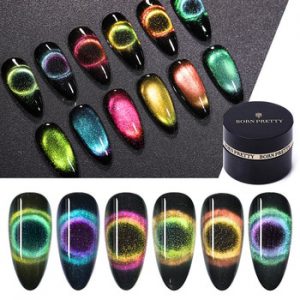BORN PRETTY 9D Chameleon Cat Eye Nail Gel Magnetic Soak Off UV Gel Nail Polish Romantic Shining Gel Lacquers 5ml Black Base Need