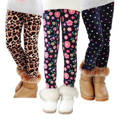 VEENIBEAR Autumn Winter Girls Pants Velvet Thicken Warm Girls Leggings Kids Children Pants Girls Clothing For Winter 2-7T