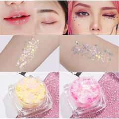 12 Color Glitter Shimmer Face Jewels Pigment Body Face Eye Glitter Sequin Gel Cream Eye Shiny Skinface Sequin Body Glitter TSLM1