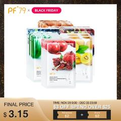 PF79 6pcs Sheet Masks Skin Care Fruit Facial Mask Moisturizing Oil Control Blackhead Remover Wrapped Mask Face Care Mask
