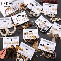 17KM Tassel Acrylic Earrings For Women Bohemian Earrings Set Big Geometric Drop Earring 2019 Brincos Female DIY Fashion Jewelry