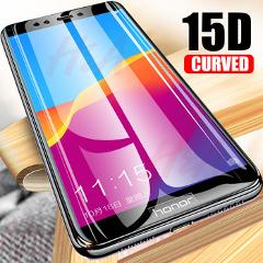 15D Curved Full Cover Tempered Glass For Huawei Honor 7C 7A Pro 8X Protective Glass Screen protector On The P Smart Y5 2018 Film