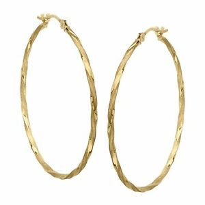 Eternity Gold Twisted Hoop Earrings in 14K Gold