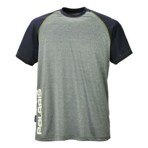 Polaris Grey Navy Blue Branded Sport Moist Wicking Short Sleeve T-Shirt