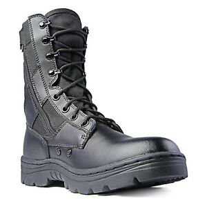 Ridge Footwear Men's Dura-Max 8" Side Zipper Black Leather Tactical Boots