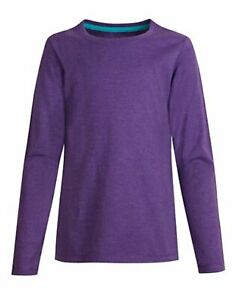 Hanes Girls Long Sleeve Crewneck T-Shirt Tee 100% Cotton Ringspun Comfort Soft