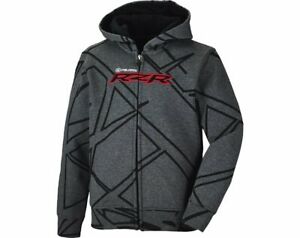 Polaris Youth Boys Gray Drift RZR Full Zip Up Hoodie Soft Fleece Warm Sweatshirt