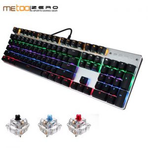 Metoo gaming Mechanical Keyboard 87/104 keys usb Wired keyboard blue/red/black switch Backlit Keyboard Hebrew/Russian/Spanish