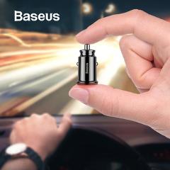 Baseus Mini USB Car Charger For Mobile Phone Tablet GPS 3.1A Fast Charger Car-Charger Dual USB Car Phone Charger Adapter in Car