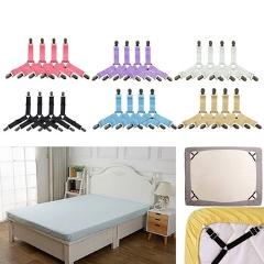 Hot 4pcs/set Elastic Bed Sheet Clips Suspenders Straps Adjustable Heavy Duty Grippers For Home Bed Sheet Clips