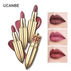 UCANBE Brand Crown Velvet Matte Lipstick Makeup Golden 5 Color Nude Long Lasting Pigment Lips Stick Natural Cosmetic Lip Rouge