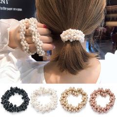 Rubber Band Rope Elastic Girls Scrunchie Ponytail Holder Pearl Beads Women Hair Bands Ties Accessories for Women