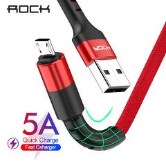 ROCK Micro USB Cable For Huawei Xiaomi Redmi Fast Charging Android Mobile Phone USB Charging Cord Micro Charger Data Cable