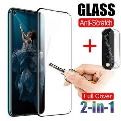 2-in-1 Tempered Glass Case For Huawei Honor 9X 20 Pro 10 Lite 20S 10i 20i Mate 30 P20 P30 Lite Nova 5T Camera Screen Protector