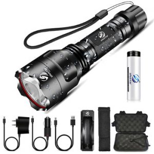 Super bright LED Flashlight 5 lighting modes Led Torch for Night Riding Camping Hiking Hunting & Indoor Activities Use 18650