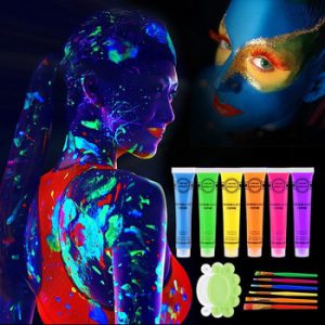 New Colorful Makeup Face Painting Halloween Environmental Body Painting Intense Neon Face Beauty Body Paint Dance Festival Rave