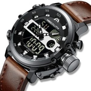 MEGALITH Fashion Men's Sport Quartz Watch Men Multifunction Waterproof Luminous Wristwatch Men Dual Dispay Clock Horloges Mannen