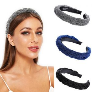 AWAYTR New Fashion Solid Braided Padded Headband for Women Ladies Hairband Girls Headwear Headdress Hair Accessories