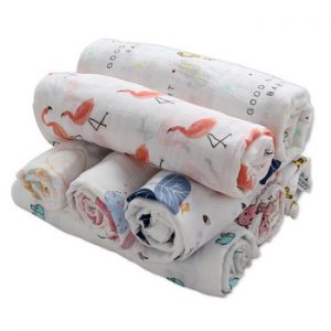 Baby Muslin Swaddles Soft Newborn Blankets Bath Quilt Gauze 100% Cotton Infant Wrap Sleepsack Play Mat Baby Deken