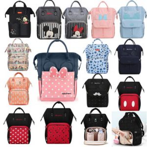 Disney Diaper Bag Backpack USB Bottle Insulation Bags Minnie Mickey Big Capacity Travel Oxford Feeding Baby Mummy Handbag