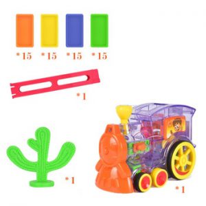 2019 New Arrival Domino Game Toy Set Domino Train Automatic Train with 60pcs Colorful Domino blocks DIY Toys Gift For Children