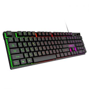 Gaming keyboard Gamer keyboard with backlight USB 104 Rubber keycaps RGB Wired Ergonomic Russian keyboard For Tablet Computer